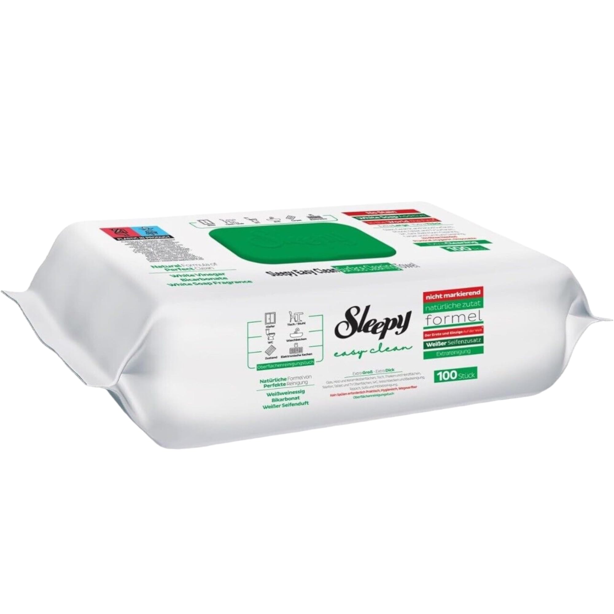 Kelno Sleepy Easy Clean Lot de 6 paquets de 100 lingettes humides (600 feuilles au total) – Lingettes de nettoyage avec additif de savon blanc pour un nettoyage efficace