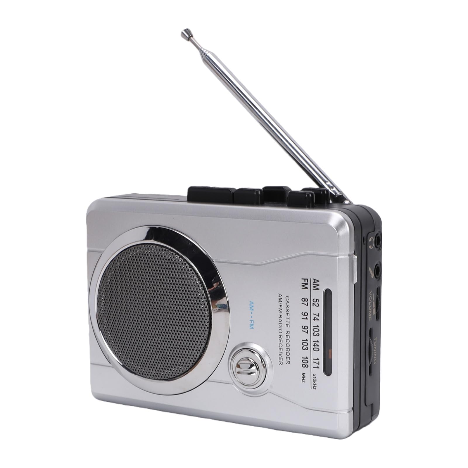 Goshyda Magnetofon Kasetowy z Radiem AM FM, Wbudowanym Głośnikiem, Gniazdem Słuchawkowym, obsługą Funkcji Auto Reverse