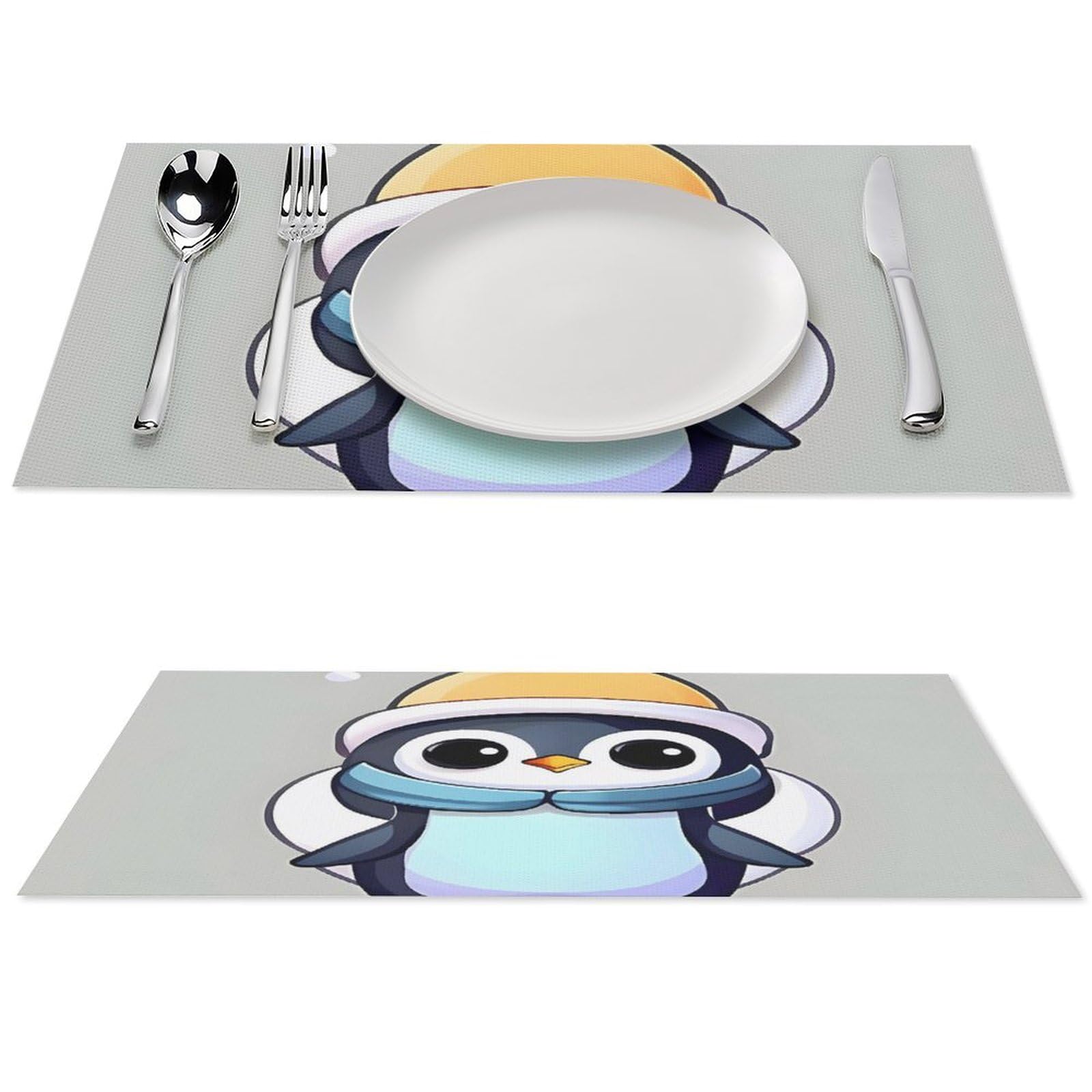 Sets de table pingouins antidérapants et résistants à la chaleur en PVC