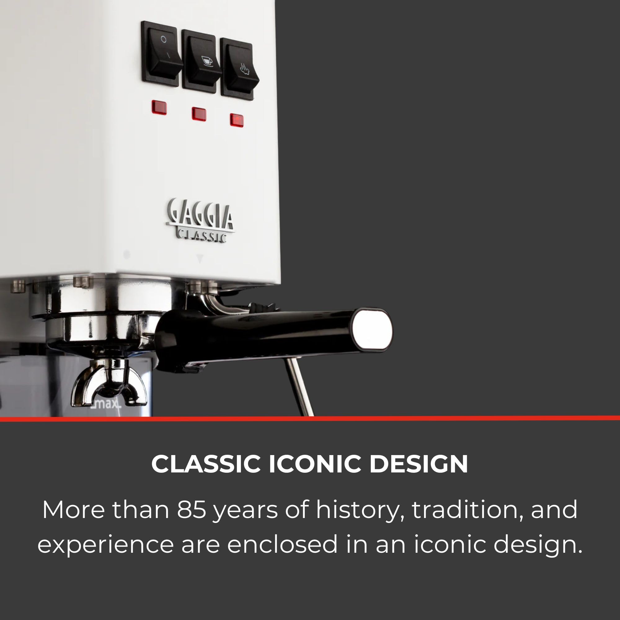 Gaggia RI9380/48 Classic Evo Pro Espresso Machine, Polar White, Small