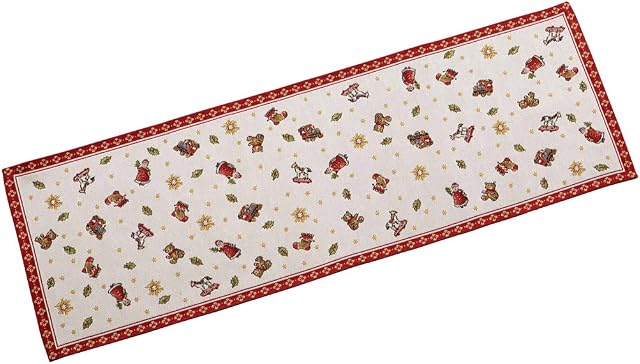 Villeroy & Boch Toy'S Delight Gobelin Runner L, Czerwony/Multicolouczerwony, 32 X 96 Cm Bieżnik Świąteczny, Biały/Czerwony, M