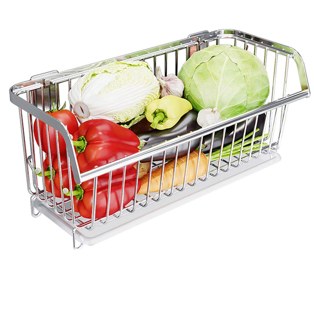 Cesta de frutas para pared en acero blanco: estante sin taladro que ahorra espacio en cocina