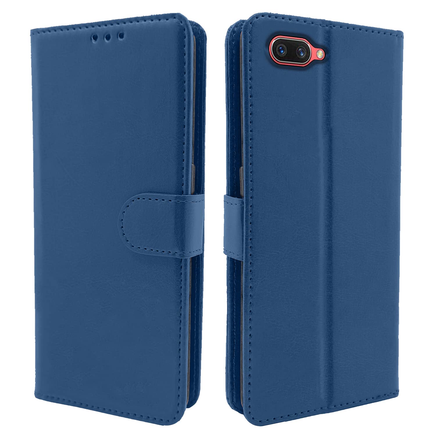 Pikkme Oppo A3S Flip Case Leather Finish | Inside TPU with Card Pockets | Wallet Stand and Shock Proof | Magnetic Closing | Complete Protection Flip Cover for Oppo A3S (Blue) (B0BK6Q3683) Amazon Price History, Amazon Price Tracker
