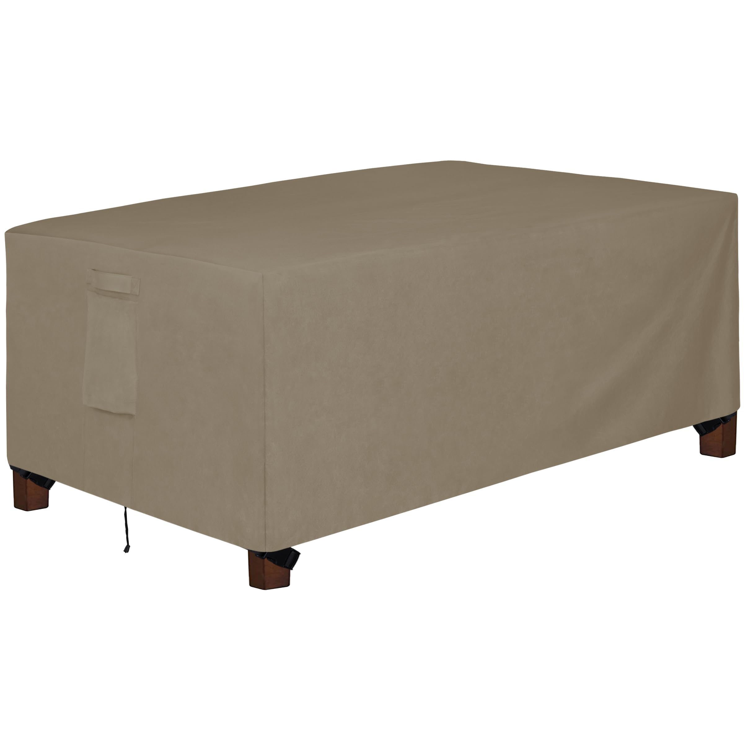 Housse de table rectangulaire pour meubles de jardin bâche camel