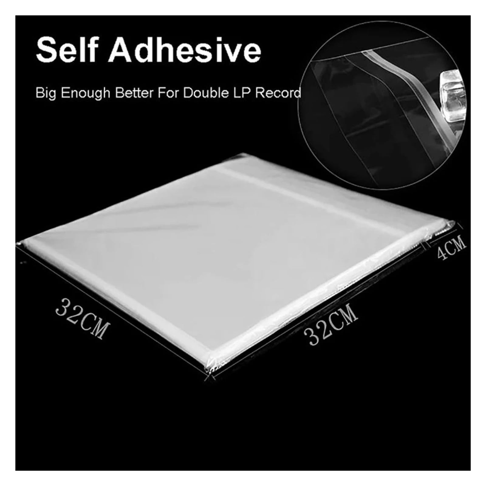 50 Pezzi di Copertura Protettiva in Gel for Giradischi LP in Vinile, Borsa Piatta Aperta Manicotti Interni per Dischi in Vinile