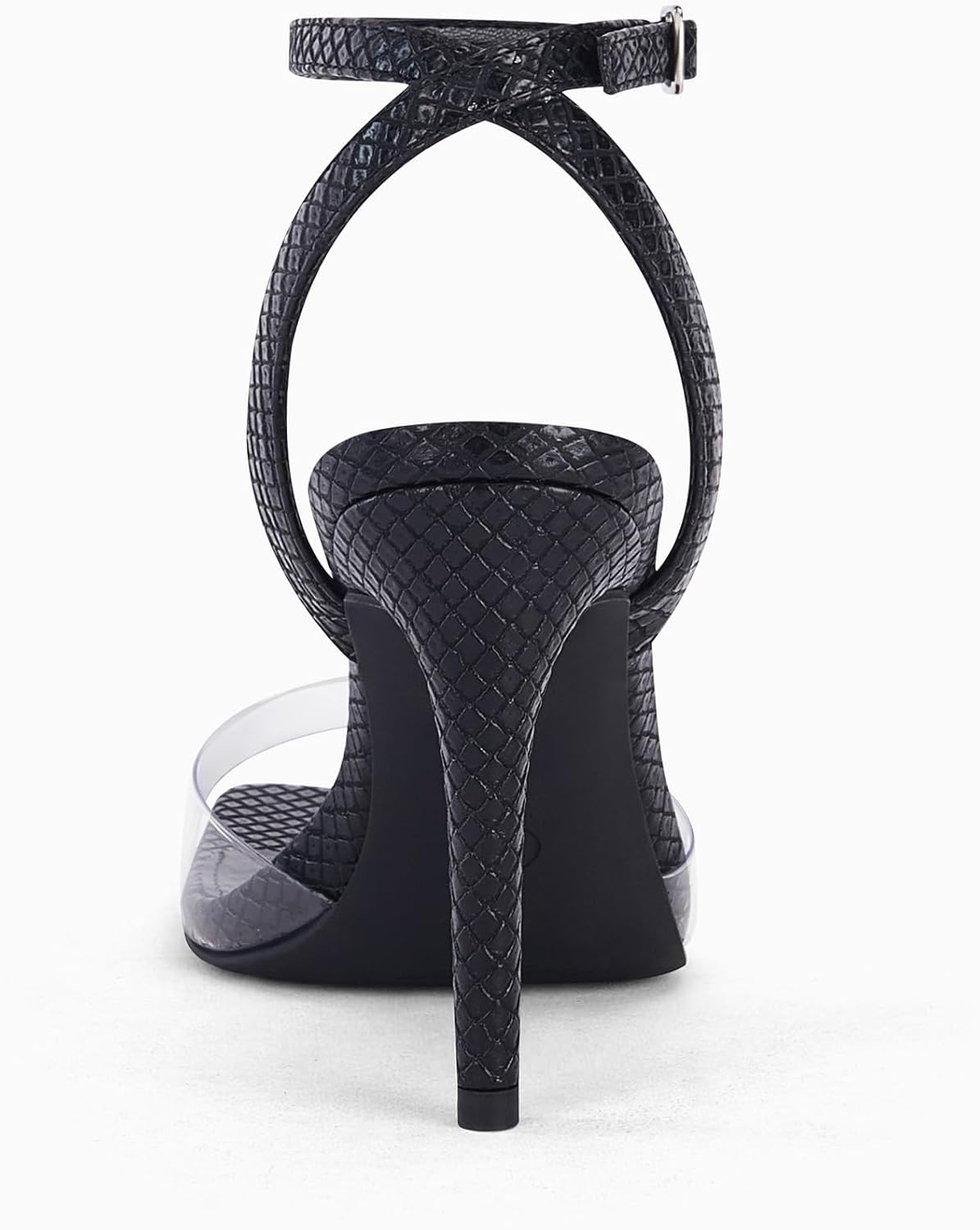 Coutgo Womens Clear Heels Sandals Square Toe Ankle Strap Sexy High Heeled Stiletto Dress Shoes - Image 5