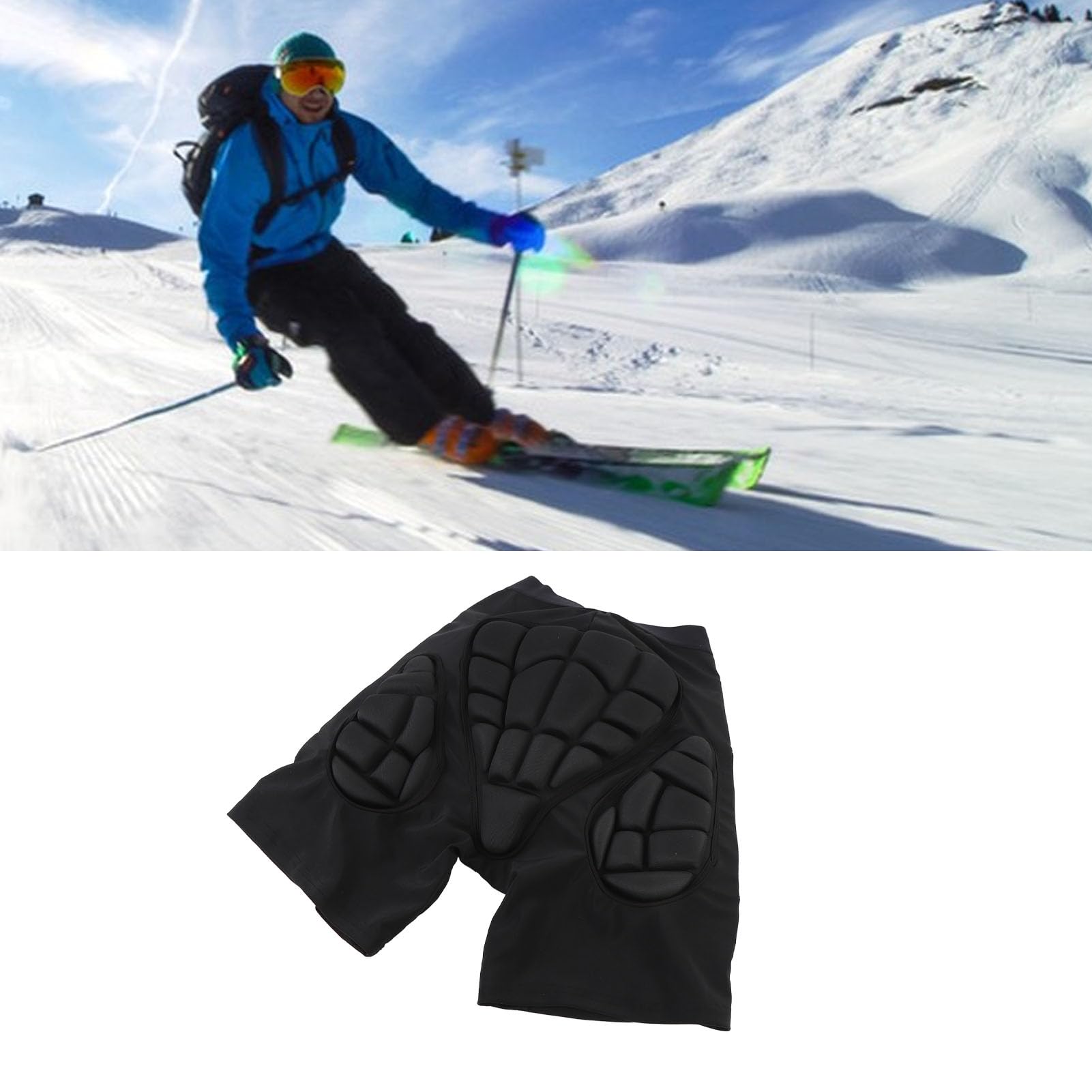 Short Motociclisti Imbottiti Shorts Imbottiti per Protezione dell'anca con Cuscinetti Eva Addensati per Lo di Pattinaggio di Sci di Dirtbike Sports (L)
