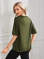 Vista 2 de WDIRARA Camiseta casual de gran tamaño con estampado de calavera y hombros caídos para mujer