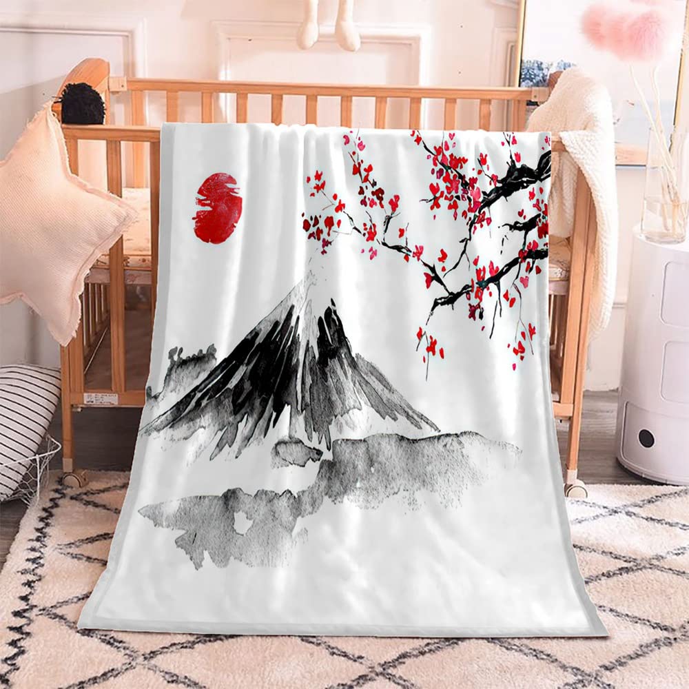Buy pinzn Soft Throw Blanket, Japan Traditional Sumi E Painting