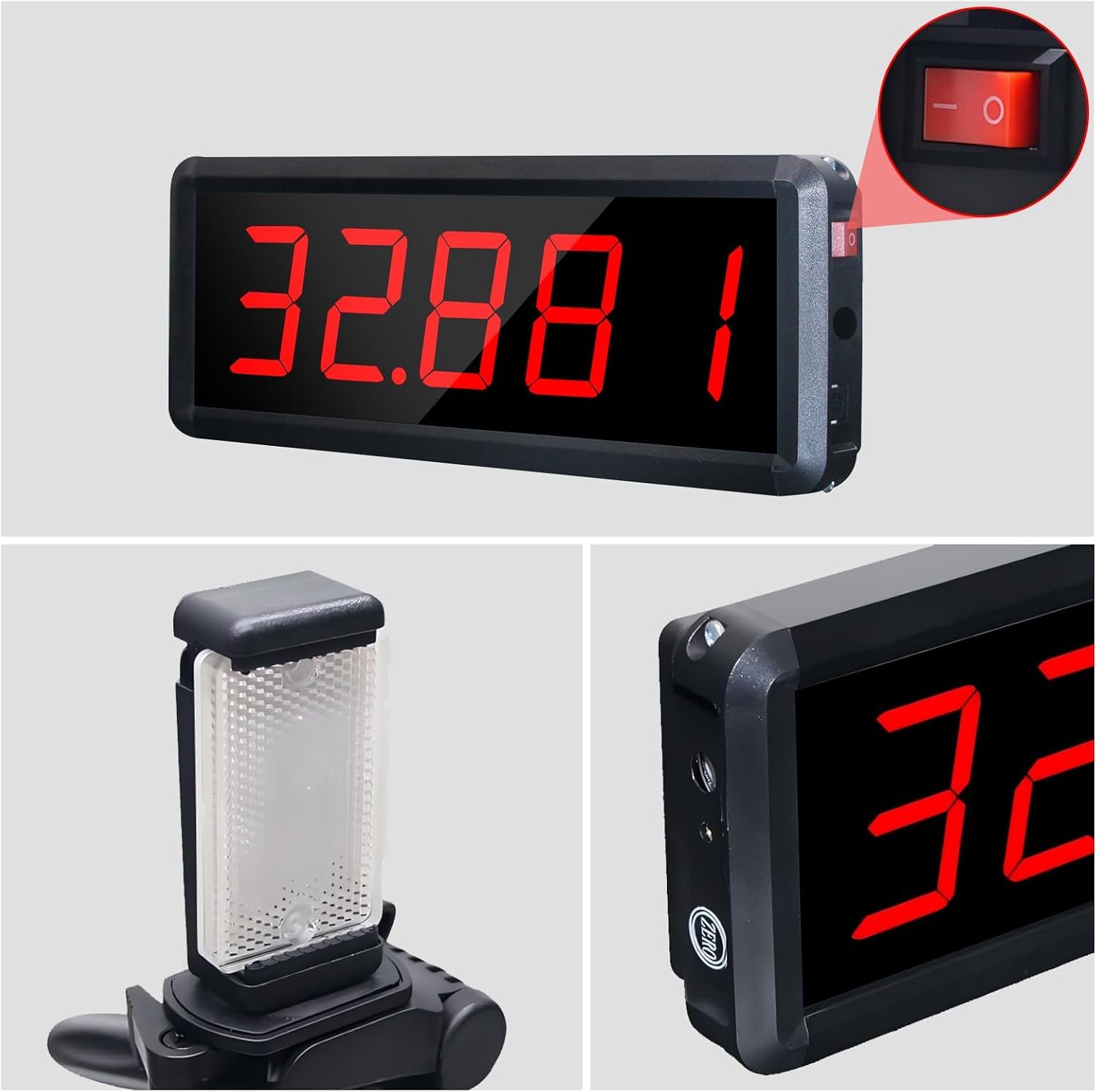 Chronomètre Laser sans Fil pour Les Sprints, Chronométrage Laser pour la Piste 50 mètres en Spirale, Horloge de Course Chronomètre pour l'entraînement de la Vitesse de Course (1 Ensembles)