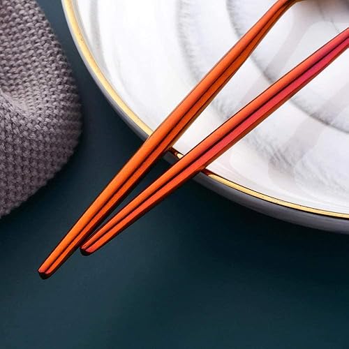 Miniatura 6 de MINGYU Modern - Juego de 8 cucharas de sopa redondas pesadas con mango largo, cuchara de titanio de acero inoxidable de 8.3 pulgadas, cucharas de