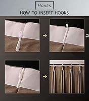 Vista 7 de Cortina plisada impermeable, 150 pulgadas de ancho x 96 pulgadas de largo, cortina opaca para sala de estar, dormitorio, puerta corrediza y baño