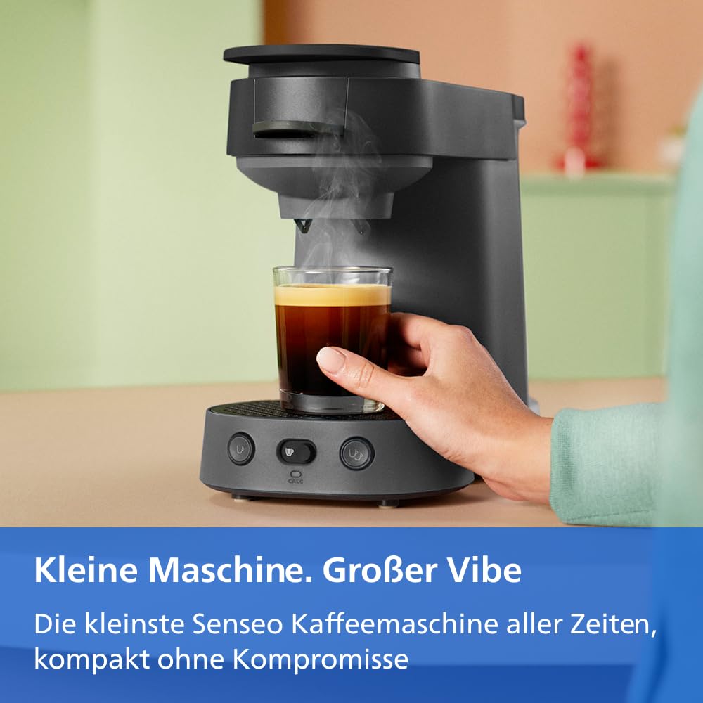 PHILIPS Senseo Vibe Kaffeepadmaschine Kompakt, Schwarz, 2 Spezialitäten