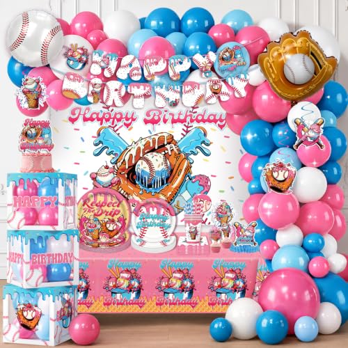 NeoRov 296 Pcs Baseball Drip Birthday Party Decorations Balloon Arch Set