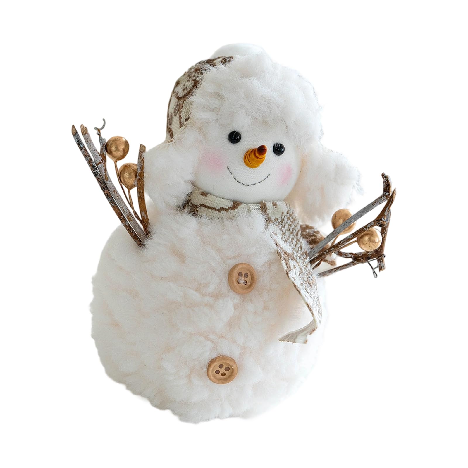 Qusinfc Christmas Snowman Decorations Plush Snowman Doll Tabletop Ornaments Party Supplies for Home Bathroom Kitchen Doll Desktop Ornaments