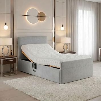 Adjustable Beds Electric and Mattress ,Electric Adjustable Bed with Hand Control Matching Headboard & Footend. ANY, Single