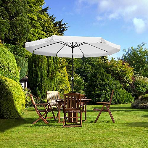 White 10' Foot Flea-Market Shade with Decoration Arm Cant UV30+ Anti-Fade Polyester Convenient