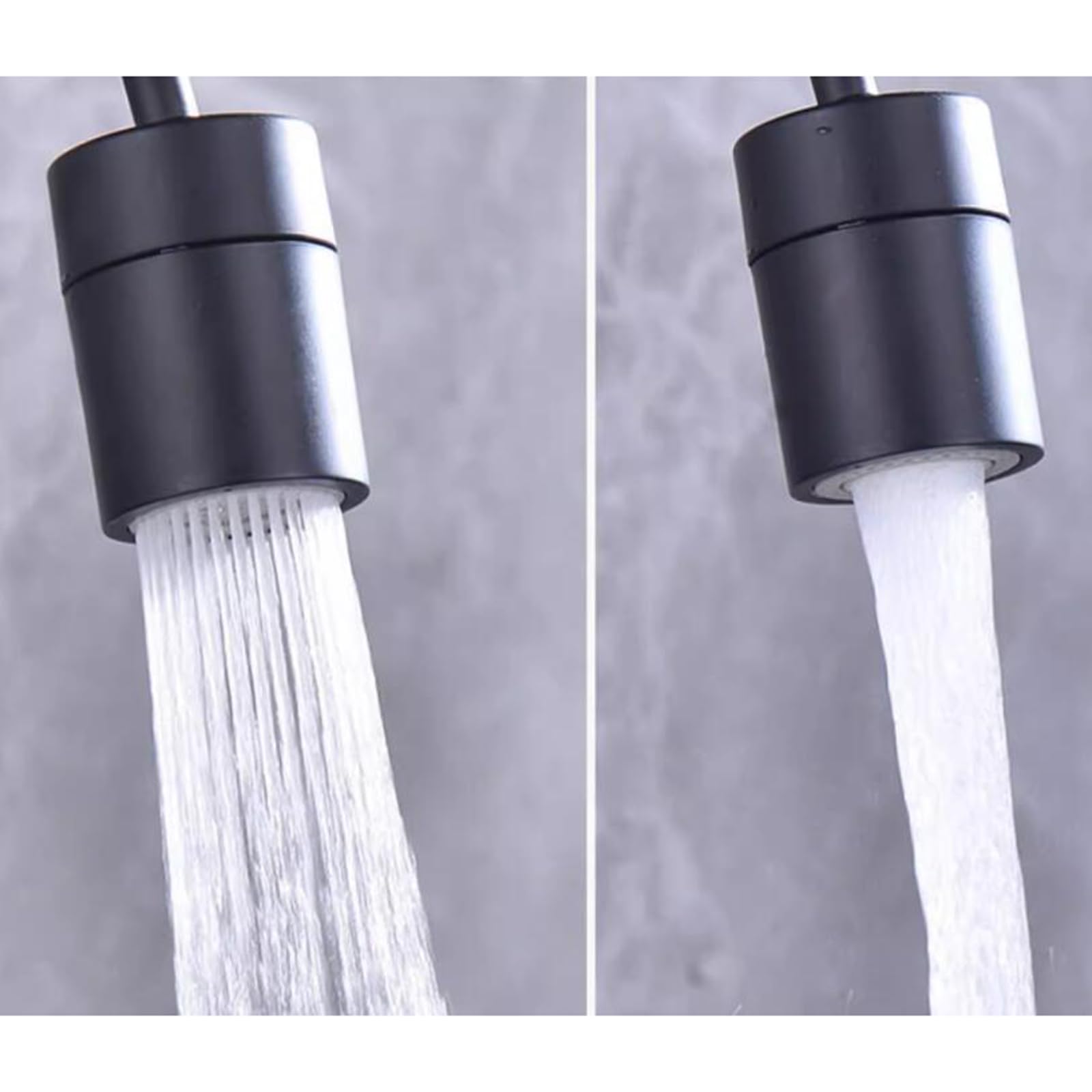 Grifo de Cocina de Pared Negro Giratorio Agua Fría y Caliente Monomando Latón Grifo Pared Cocina-Negro