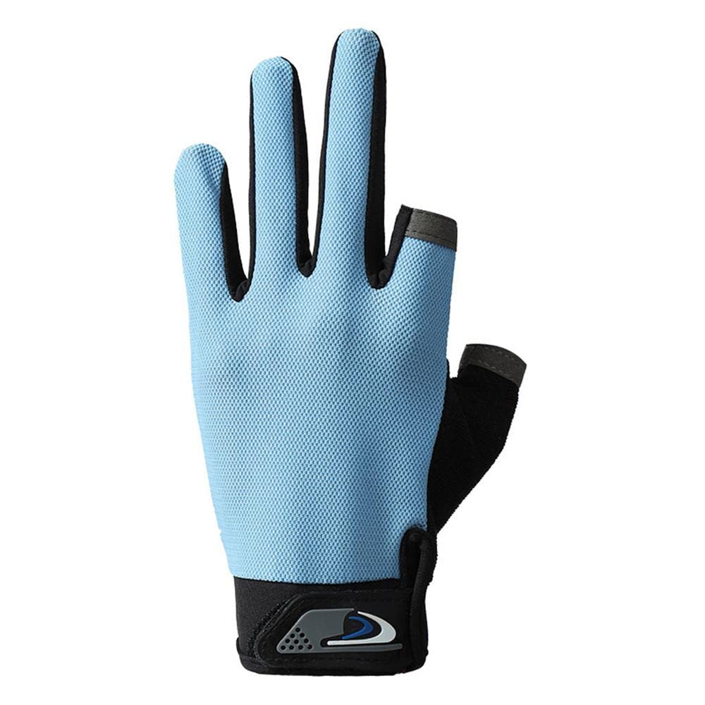 Uteruik Men's Fishing Gloves 2 Finger Gloves Anti-slip Fingerless Finger Gloves for Motorcycle Cycling Climbing Hiking Hunting, 1 Pair (#C)