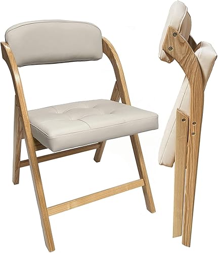 Silla plegable de madera con asientos acolchados, sillas de comedor plegables apilables, silla adicional para invitados, cocina, dormitorio, sala de