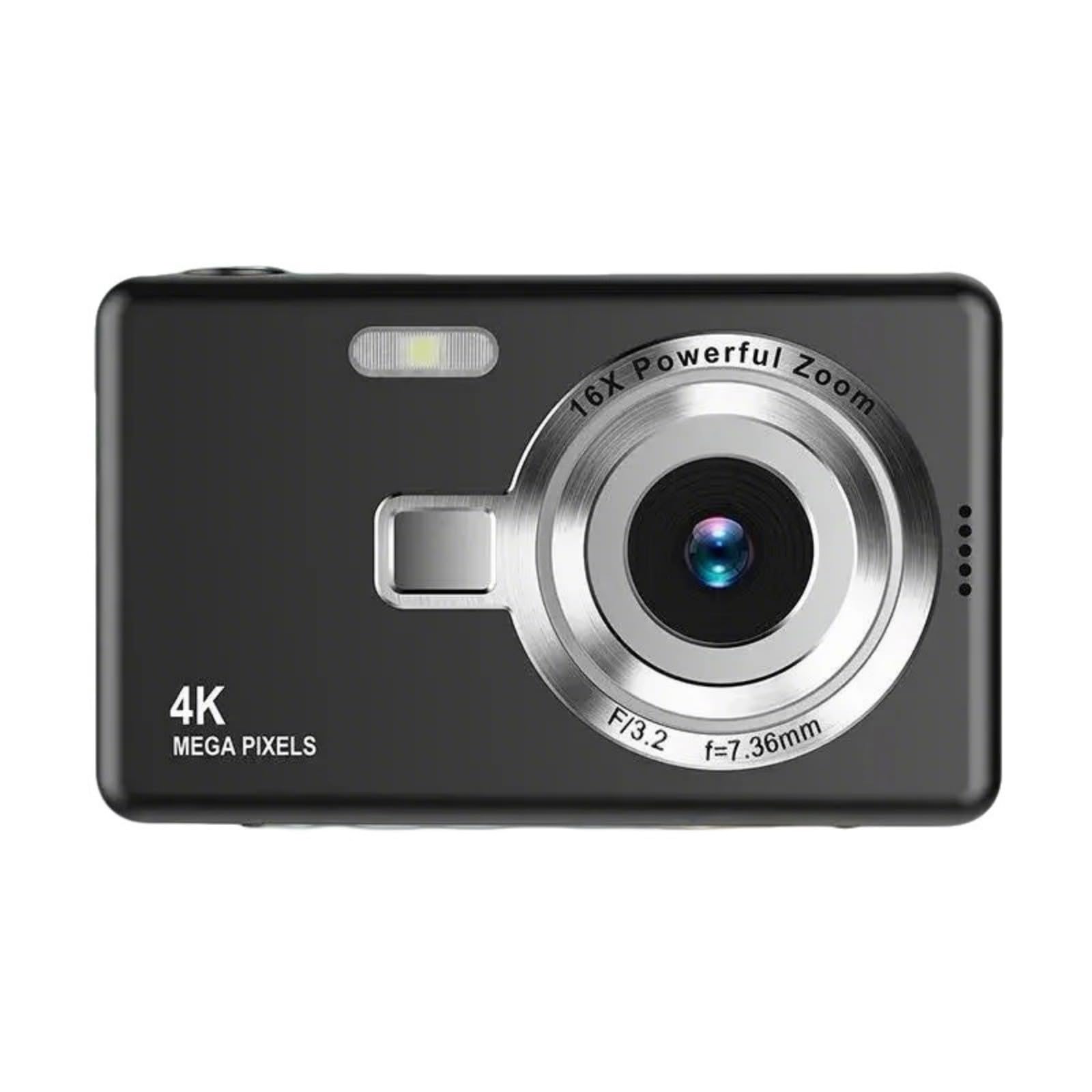 Fotocamera Digitale 4K 96MP 1080P Compatta Portabile, Fotocamera 2.4 Pollici con Zoom Digitale 16X, Autofocus, Anti-Shake, Fotocamera per Vlogging per Bambini, Regalo di Compleanno per Ragazzi e