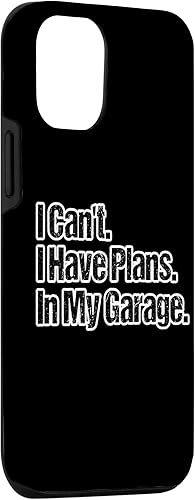 Miniatura 27 de Funda para iPhone 12 mini con diseño de chico de coche, con texto en inglés "I Can't I Have Planans In My Garage