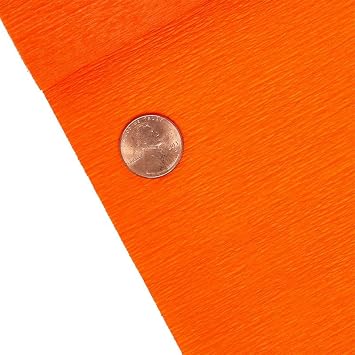 Premium Italian Crepe Paper 60 GSM, 19 1/2" X 8.2, Orange 300, Orange, Roll 1