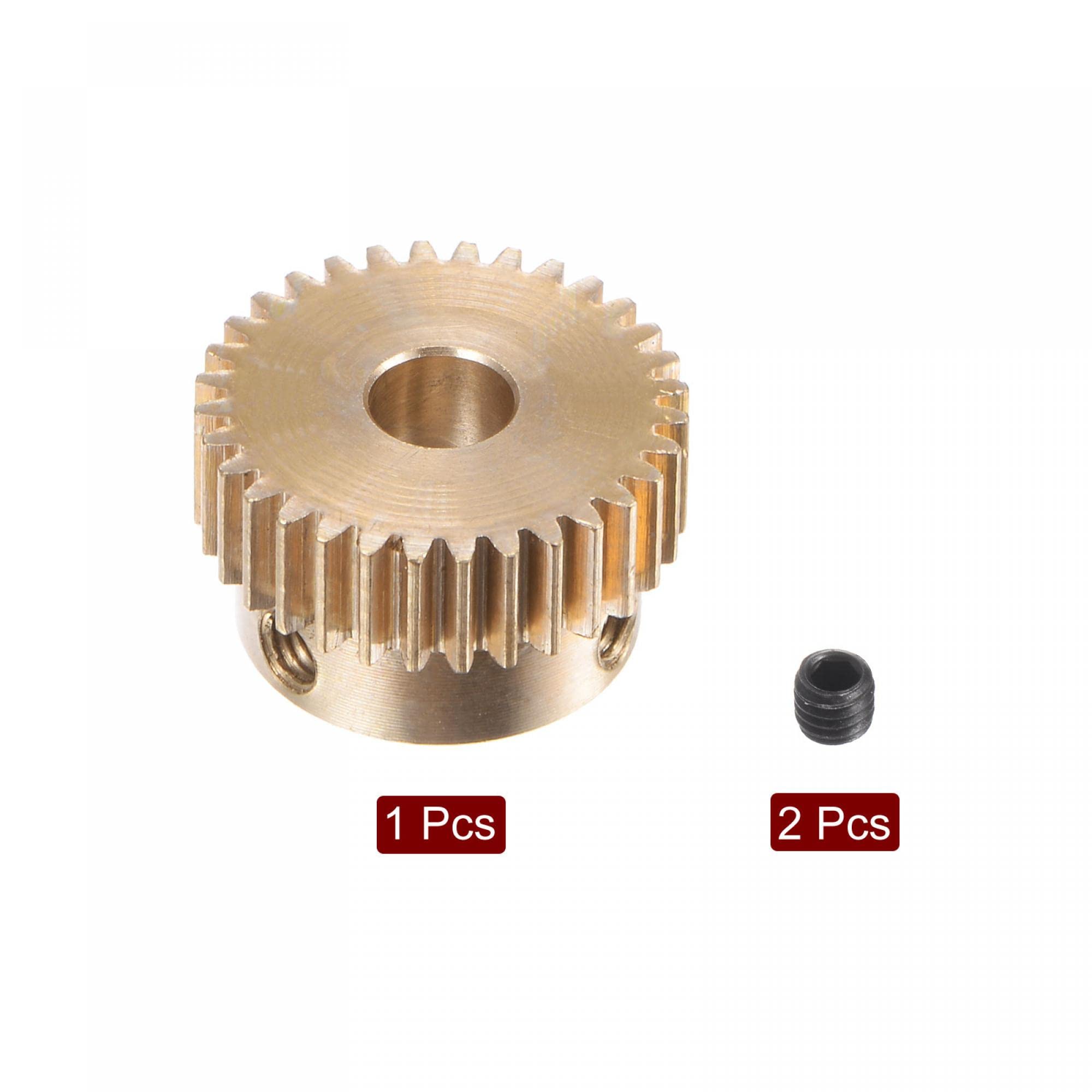 Engrenage Pignon En Laiton 0.5 Mod 20T - Alésage 4mm - Pour Motoréducteurs, Modélisme - Inclus Vis M3 - Sourcing Map