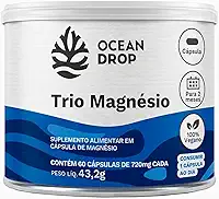 Trio Magnésio 60 cápsulas 720 mg Ocean Drop