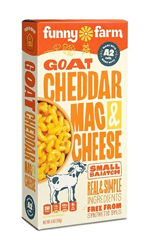 Miniatura 2 de Funny Farm Macarrones con leche A2 y queso  Pasta con sabor a queso cheddar - Paquete de cena de queso de cabra y queso (paquete de 8 unidades)