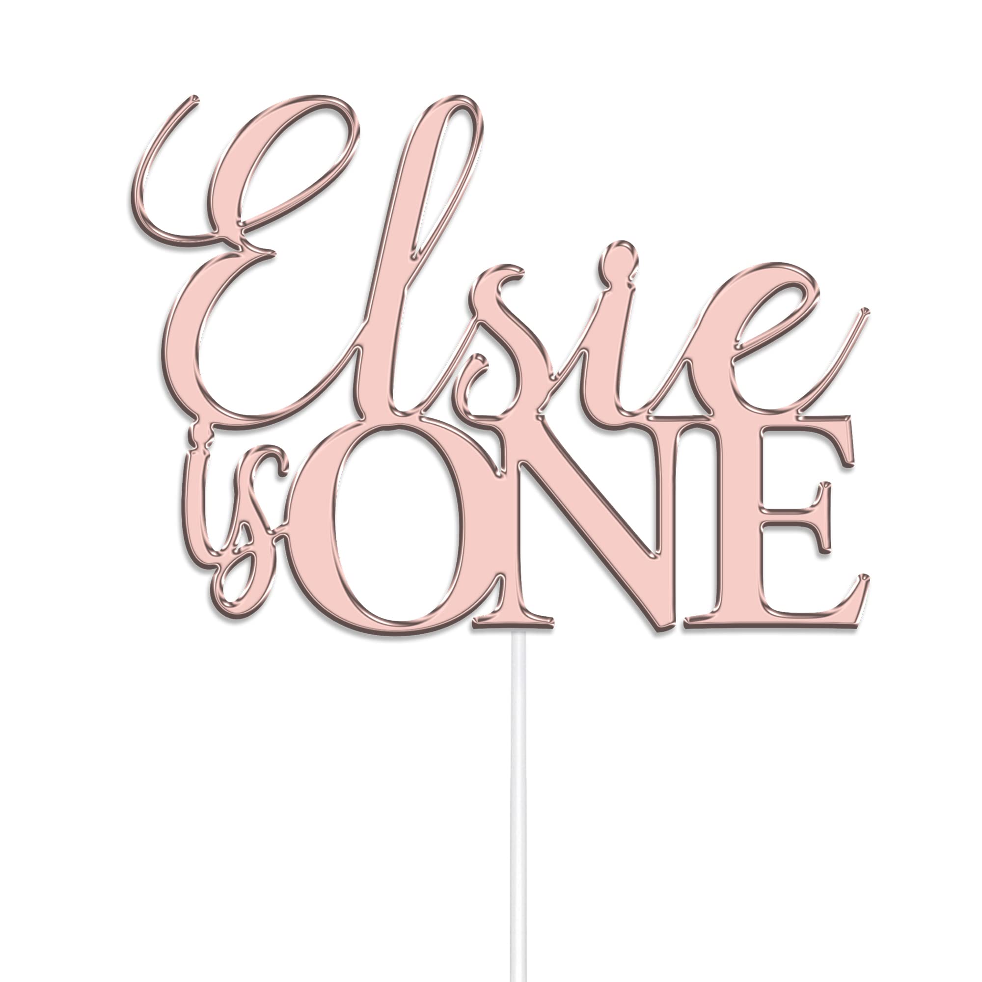 Personalised Cake Topper Acrylic by KreateSquare | Custom Acrylic Cake Topper | Custom Colour Any Name & Any Age Acrylic Cake Decoration (Rose Gold)