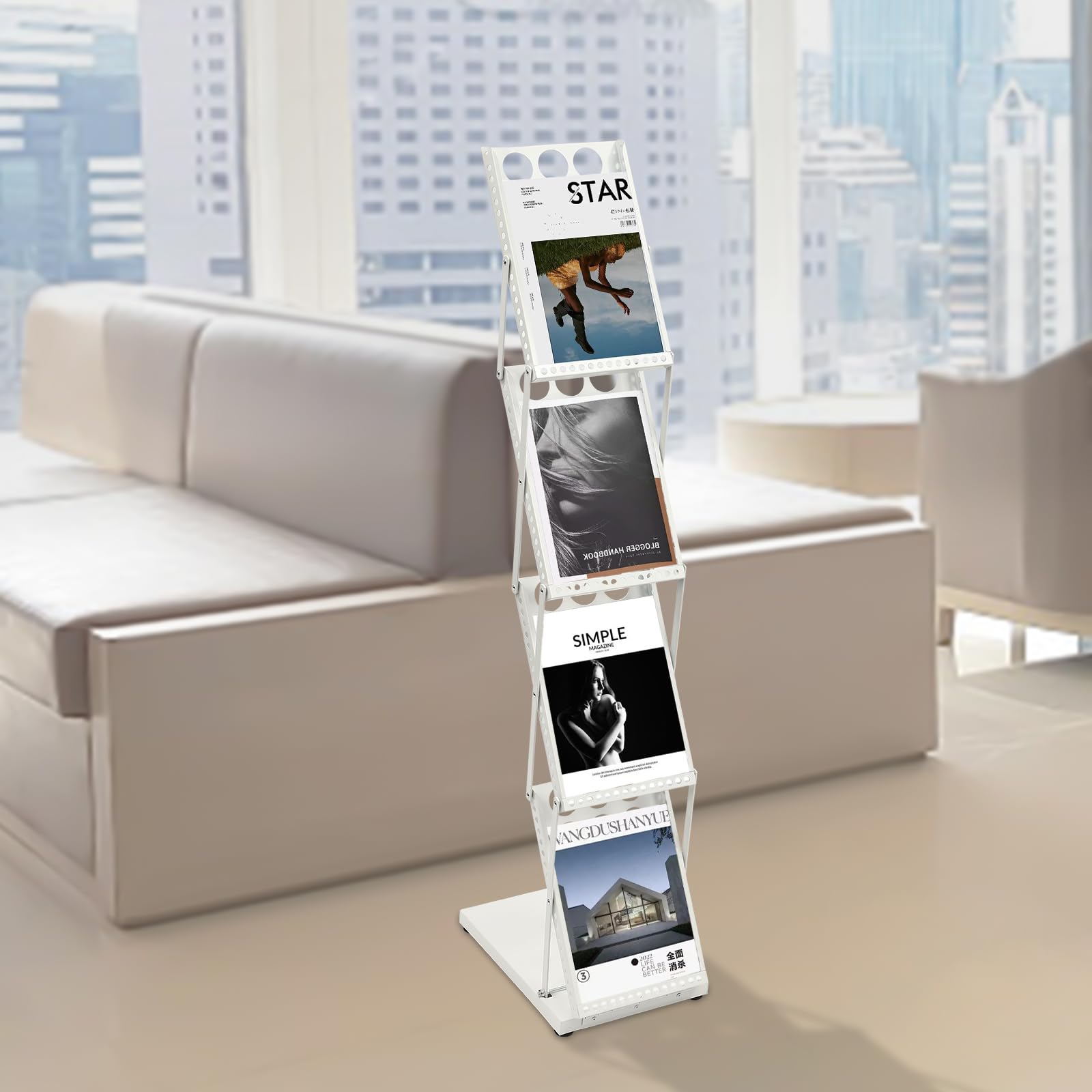 A4 Prospektständer, doppelseitig, für Ausstellungen, Literatur, Bodenständer, Zeitschriftenständer, Messedisplay, Bodenprospektständer Hochformat