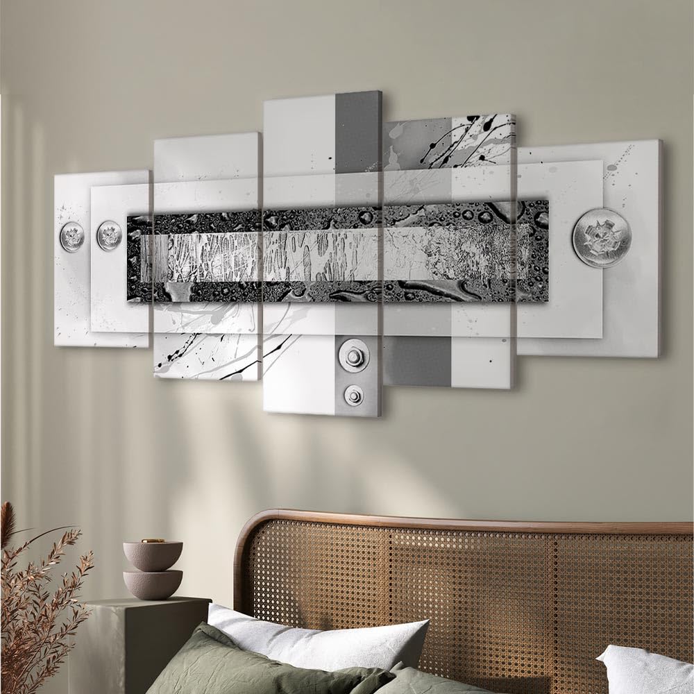 B&D XXL - Quadro 200x100 cm 5 Pezzi - Stampa su Tela Canvas con Struttura - Quadri Componibili Moderni Soggiorno Grandi - Murale Arte Decorazioni da Parete Decori -