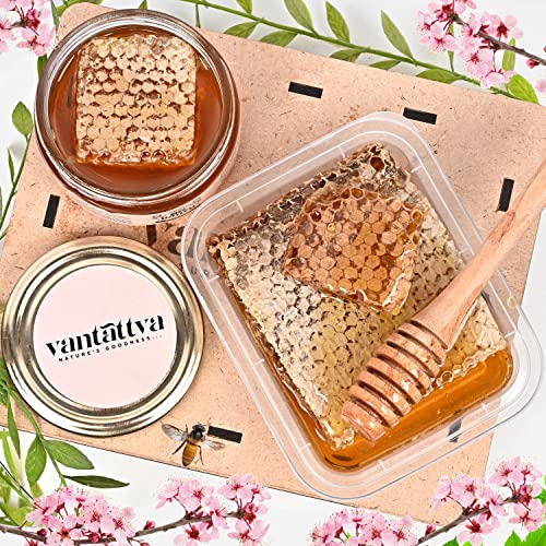 Image of VANTATTVA-NATURE'S GOODNESS... Honeycomb with Organic Raw Honey-250gm |Cruelty free honey