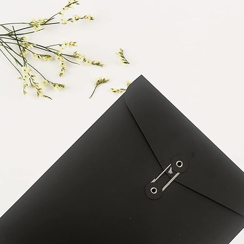 Vista 13 de VANRA Carpeta de archivos de cuerda de papel kraft, sobre para archivar proyectos, documentos, organizador de cartas, plano, sin expansión