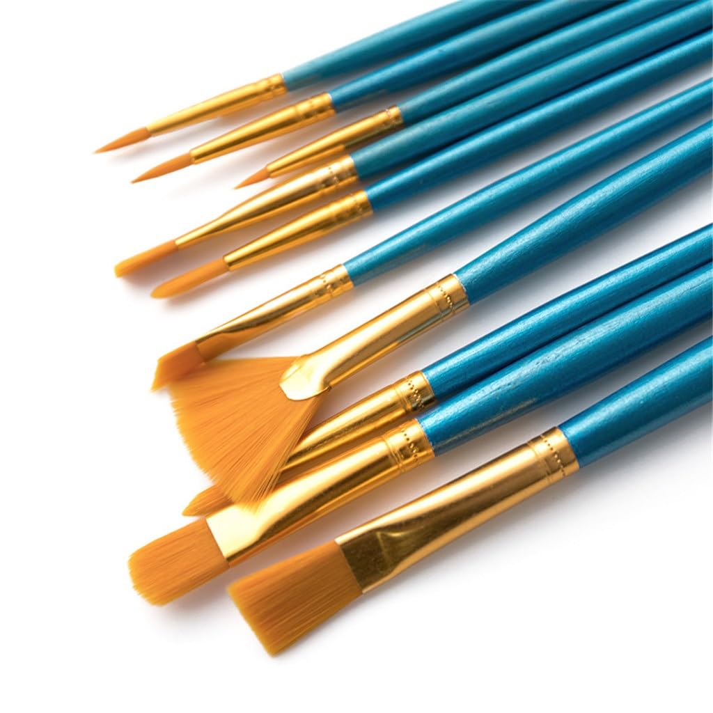 Ensemble d'outils de Peinture 12 pièces Pinceau à Huile Palette Éventail Pinceau en Nylon Fournitures d'art Graffiti