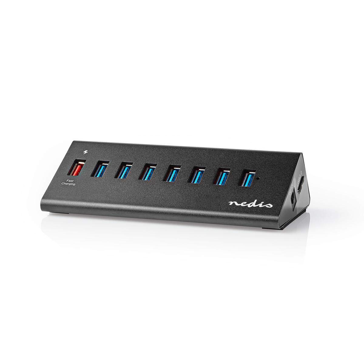 Nedis UHUBUP3810BK hub & concentrateur USB 3.2 Gen 1 (3.1 Gen 1) Micro-B 5000 Mbit/s Noir
