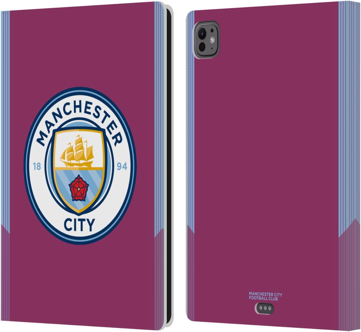 Head Case Designs Officially Licensed Manchester City Man City FC Home Badge Kit 2017/18 Leather Wallet Case Compatible with Apple iPad Pro 13 M4 2024
