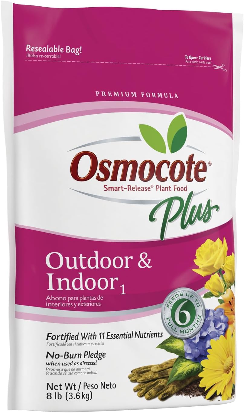 Osmocote Smart-Release Plant Food Plus Outdoor & Indoor1 - Granular, Continuous Release Plant Fertilizer with 11 Essential Nutrients, 8 lbs.