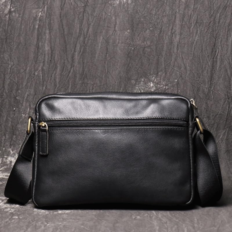 Leather Men's Crossbody Bag with Shoulder Strap Large Capacity Casual