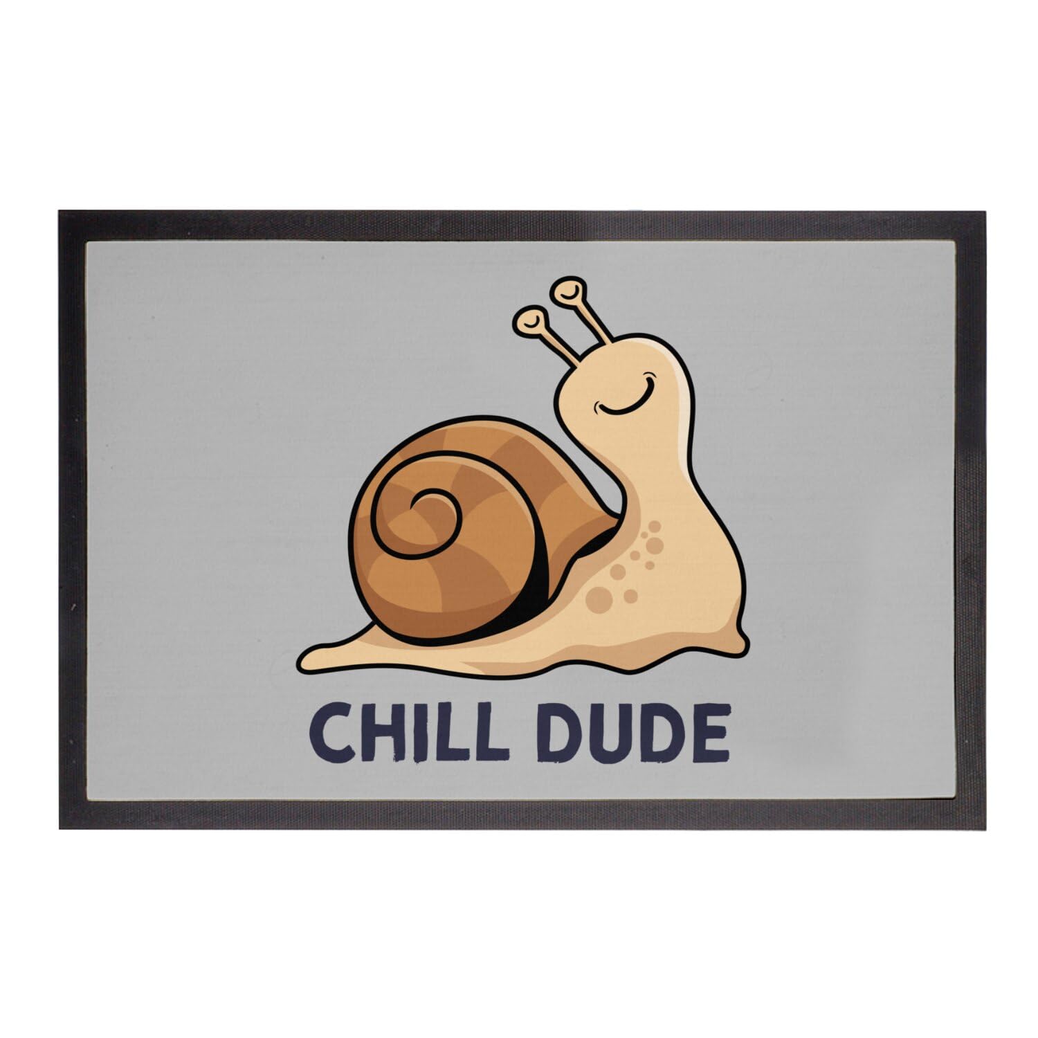 Paillasson gris 75x50cm grand tapis entree humour escargot lent et design