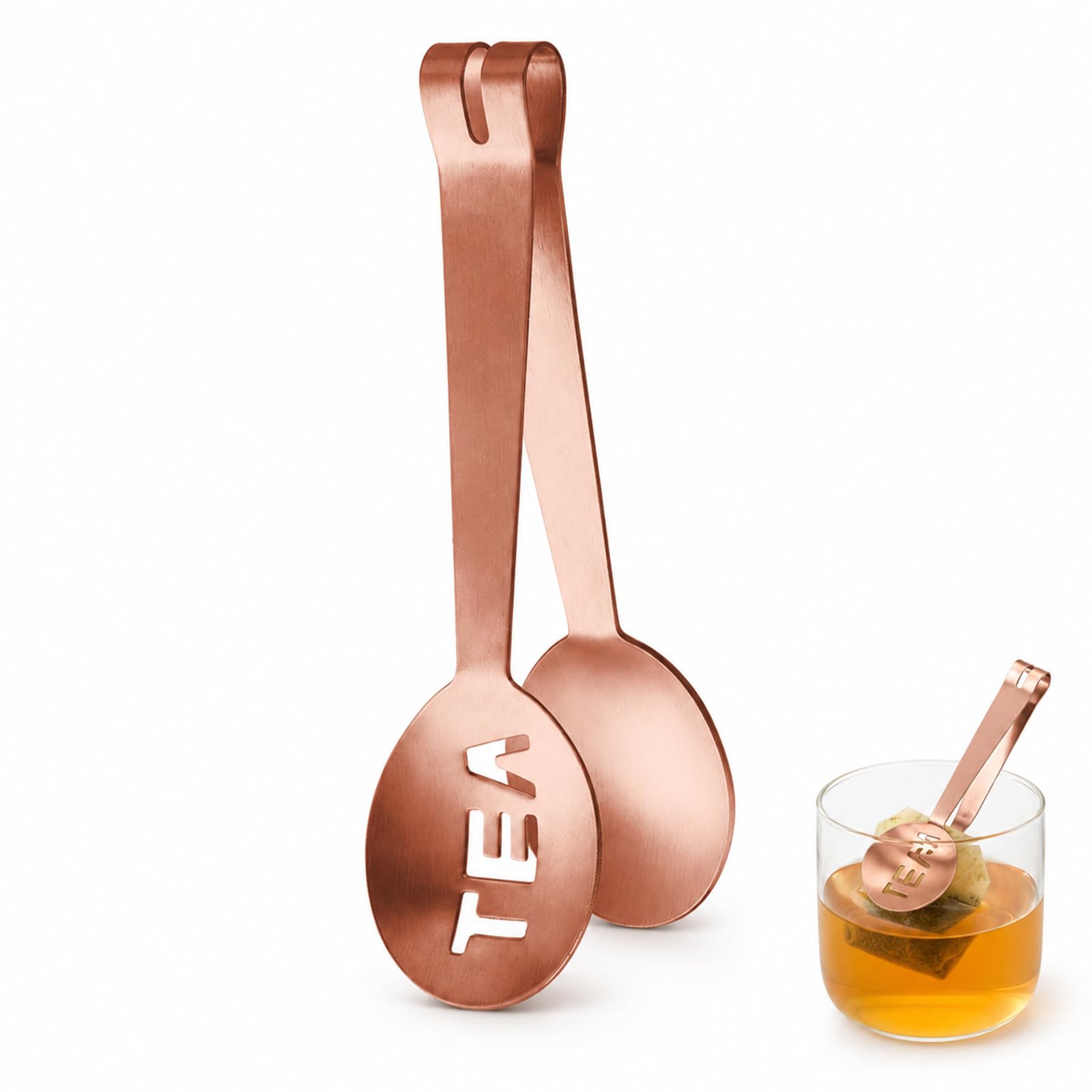 Tea Bag Squeezer Tongs β Stainless Steel Tea Bag Strainer & Spoon β Mini Sugar Clip β Kitchen Bar Tool for Ice Cubes, Lemon Slices
