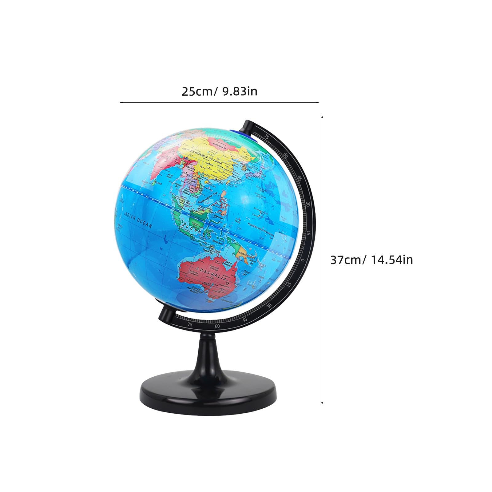 Polityczny : edukacyjny rekwizyt geograficzny, obracający się o 360 stopni, narzędzie do nauczania w klasie, dekoracja biurka dla uczniów uczących się edukacji
