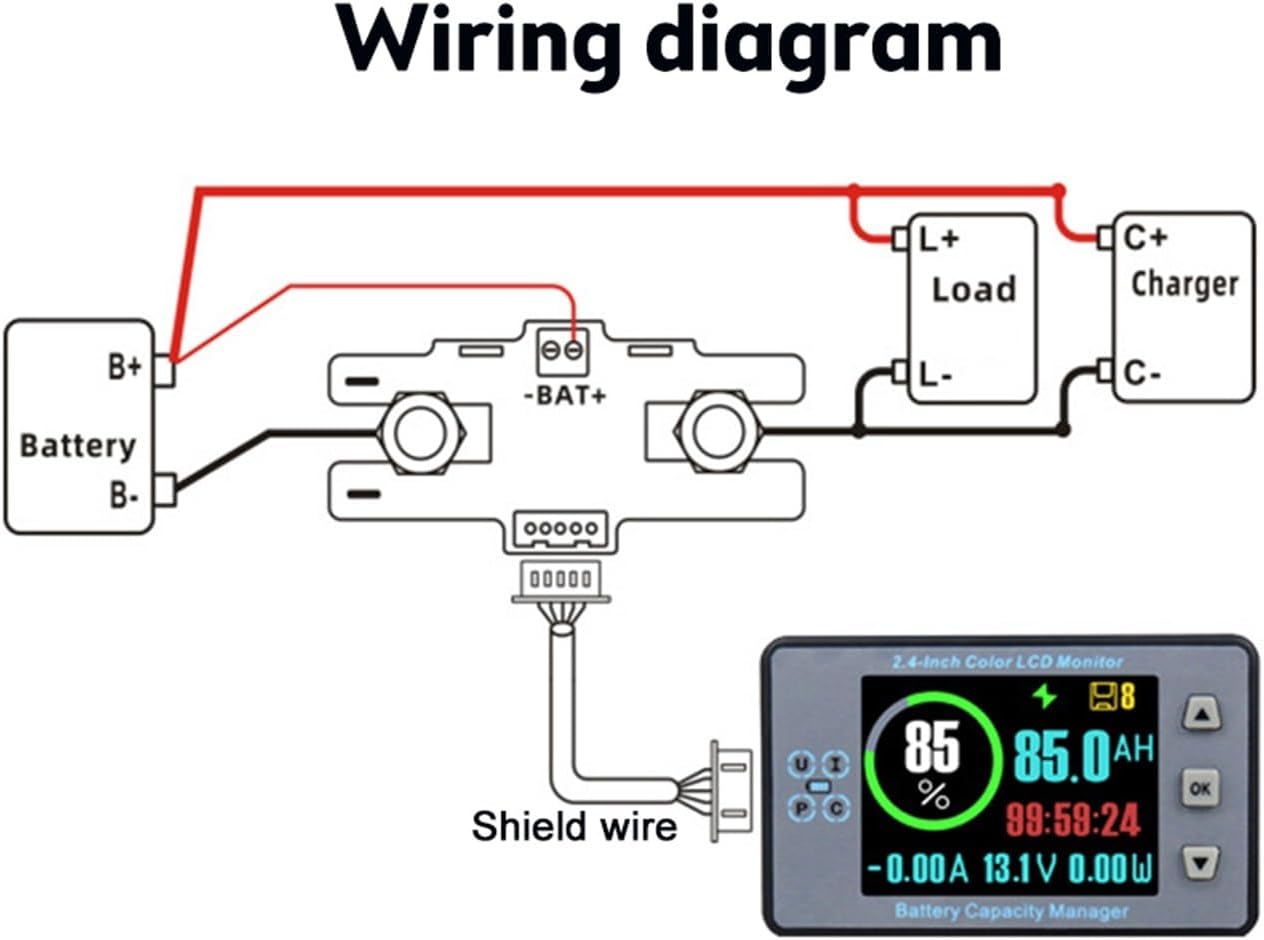 DC8-100V Battery Capacity Tester Capacity Indicator Power Meter for LiFePO Coulomb Counter Car Tool Accessories (One Color 0.2A) (One Color 0.1A)