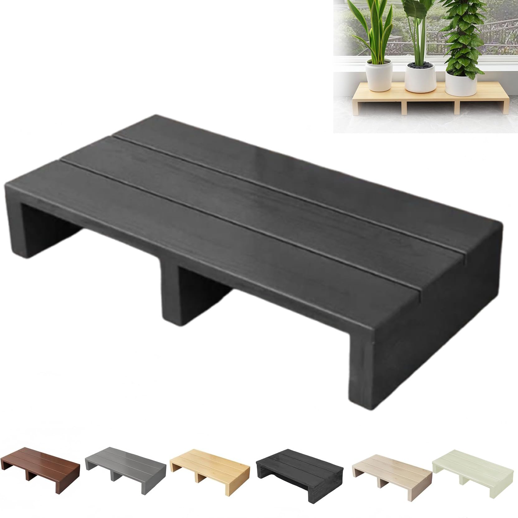 ZYNNEL free standing garden steps, decking steps, outdoor half step with Non-Slip Rubber Stepping Surface, back door step for Adults, Kids/Bedside, Bathroom, Kitchen, Garden, 40×30×15cm