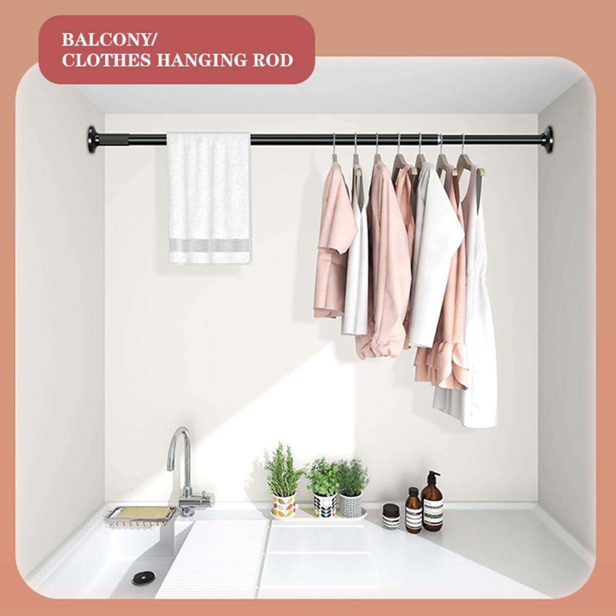 Teleskopstange Ohne Bohren 92-430cm, Edelstahl Vorhangstange Ø32mm, Duschvorhangstange Teleskopstange Klemmstange für Kleiderschrank, Fenster und Badezimmer(Weiß,228-277cm)
