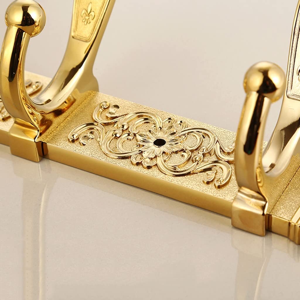 Wieszak na Płaszcze do Montażu na ścianie Metalowe wieszaki ścienne z hakiem salon Wieszak ścienny Korytarz Wieszaki Wiszące Hook Gold (5 Hak) Wieszak na Ubrania Montowany na ścianie