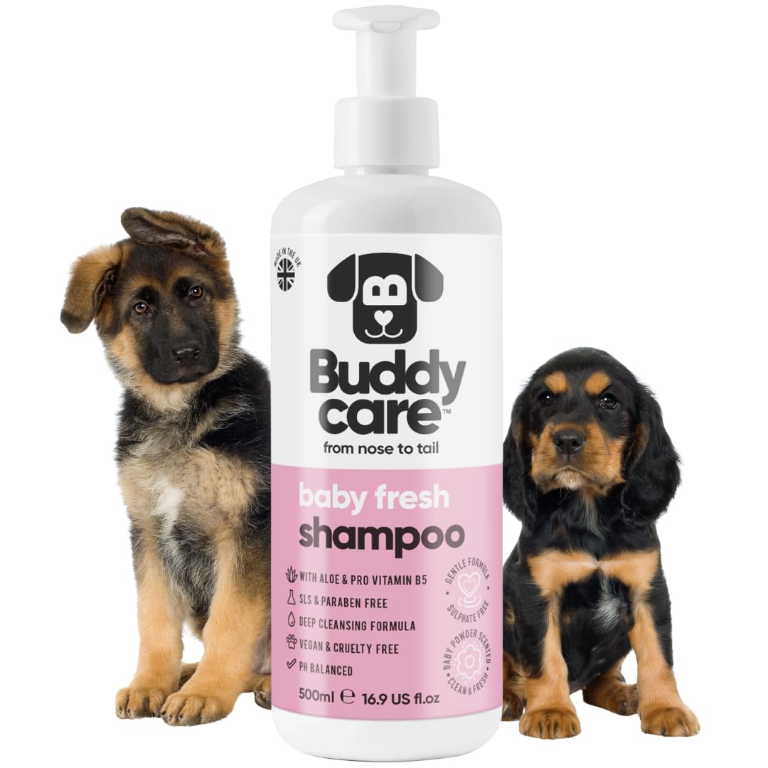 Baby Fresh Dog Shampoo (500ml) Sensitive Puppy Shampoo From 8 Weeks | Itchy Skin Sensitive Dog Shampoo Sensitive Skin | Hypoallergenic Dry Flaky Anti Itch Natural Formula