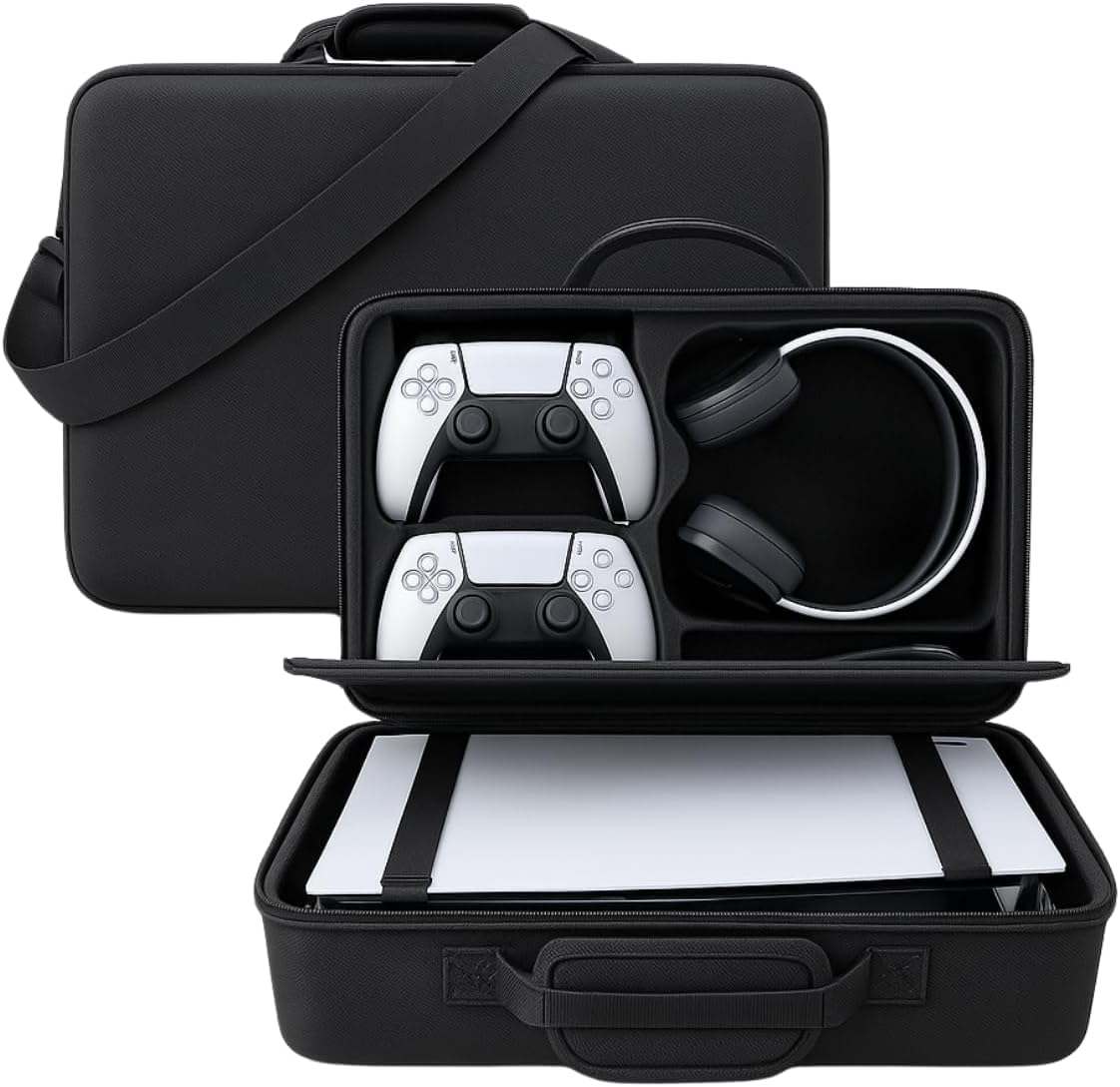 PSS PS5 Travel Bag, PlayStation5 Briefcase Hard Shell Carrying Case Pr