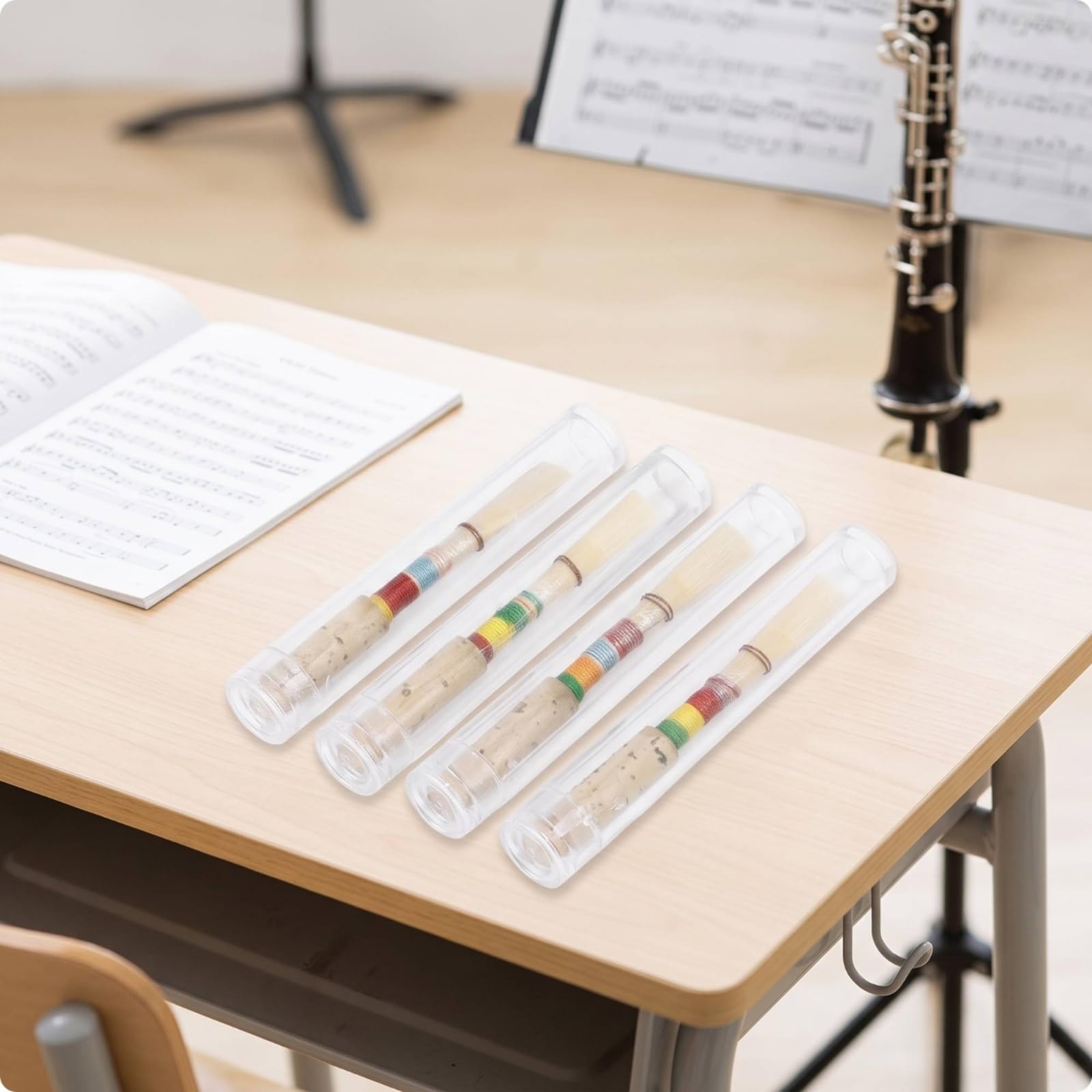 4 Pezzi Ancia in Canna Naturale Studente Ancia con Materiale Naturale Pronta All'uso Accessorio per Oboisti, Studenti, Studio, Concerti